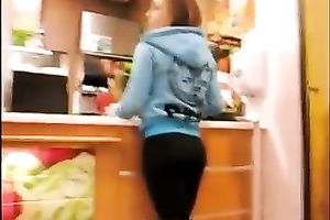 Bootyful temptress likes to wear constricted panties to underline her nice ass