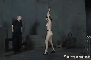 Brutally bounded slutwife is tired but obeys her dominant