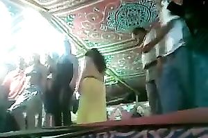 Curvy brunette hair whore dances at a party in hidden livecam clip