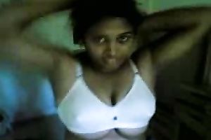 Confident Indian girl is showing off her biggest saggy breasts