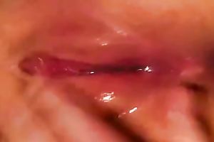 My soaking juicy pink hairless coochie during masturbation