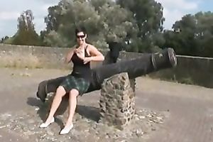 Nasty hoe blows my dick in a public place and the that babe wishes it from behind