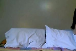 Stunning brunette sexy legal age teenager strumpet on cam stripping