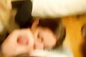 This dark haired juvenile black cock sluts works on my schlong like professional