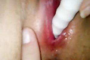 Deep finger fucking and dildoing my babe's moist pink muff - hawt closeup