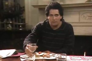 Retro blond receives her curly cunt screwed in the cowgirl pose