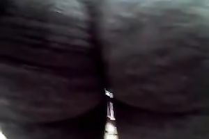 A hottie with terrific caboose gets caught on my hidden web camera in a shop