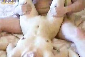 Brunette floozy Sveta feels cheerful to receive her fur pie screwed hard