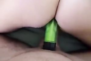 Horn-mad slut with worthwhile wazoo receives her holes screwed with a green sex-toy