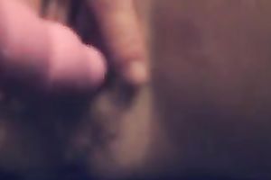 Young sexy housewife masturbates y permeating her wet crack with vibrator and squirt