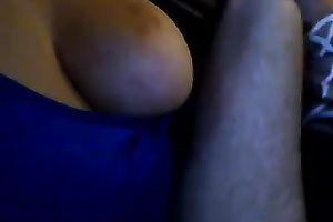 Busty white babe takes big jock in her throat at night