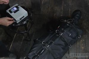 Ridiculously sexually excited taskmaster puts his serf in sleep sack