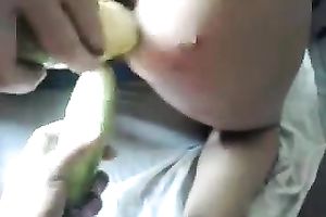 My slutty wife allows me to stuff her twat and asshole with zucchinis