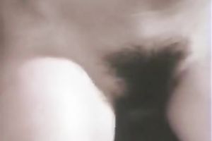 Extremely hirsute dark brown gal rides a white dude on top