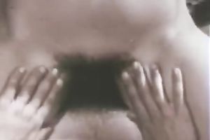 Extremely hirsute dark brown gal rides a white dude on top