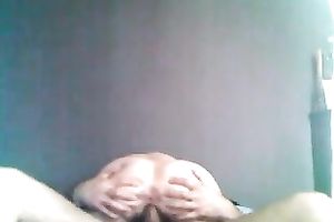 My sexually excited brunette hair black cock sluts rides my shlong in homemade sex clip