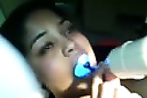 Cute hot milf willingly shows her pointer sisters in my dental clinic room