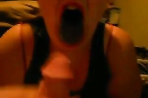 big beautiful woman dilettante white doxy takes a huge cumload on her face and tongue