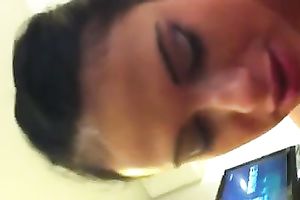 My remarkable breasty brunette hair receives sexy jizz flow in her face hole