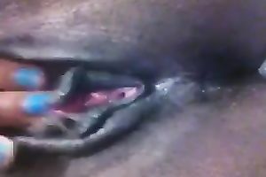 Beautiful black cum-hole of my hawt ebon housewife taped closeup