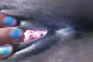 Beautiful black cum-hole of my hawt ebon housewife taped closeup