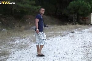 Horny man goes to the beach with his hawt Russian girlfriend