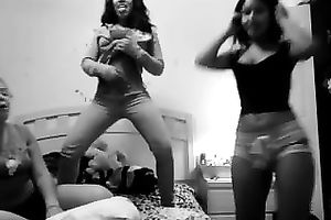 Three Latina women are getting freaky for me on web camera