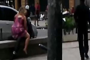 Awesome voyeur movie scene with a hawt blond whore riding a dude