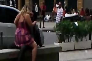 Awesome voyeur movie scene with a hawt blond whore riding a dude