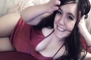 Busty legal age teenager giving some great jerk off instructions topless