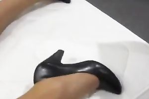 Awesome shoe-fetish scene with my wifey doing shopping