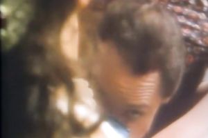 Vintage porn with hawt and hot brunette blowing her stud