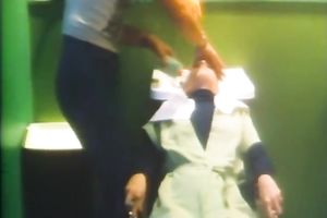 Vintage porn with hawt and hot brunette blowing her stud