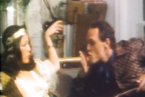 Vintage porn with hawt and hot brunette blowing her stud