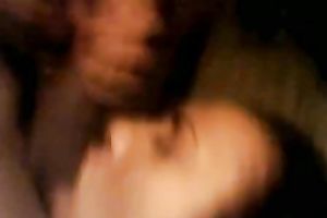 Amateur ebon dirty slut wife is indeed lust for facial on webcam