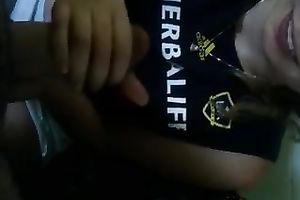 Brown-haired cutie Erika sucks my buddy's dick in POV episode