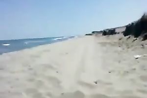 Excited dirty slut wife in the mood to give me oral-sex on the beach