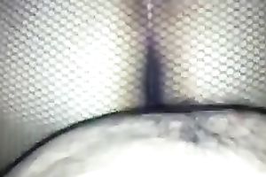 My amateur wife in fishnet hose lets me fuck her wet crack from behind