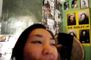 Sassy Asian neighbour hottie goes down on me slurping on my penis