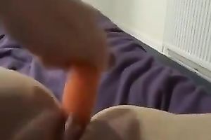 My sex-crazy twat is satisfied with carrot
