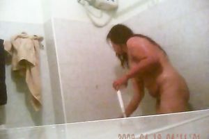 Nice hidden cam video of my chubby older Thai housewife taking shower