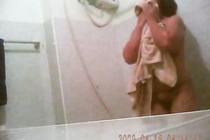 Nice hidden cam video of my chubby older Thai housewife taking shower