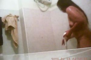 Nice hidden cam video of my chubby older Thai housewife taking shower
