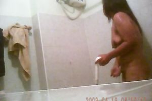 Nice hidden cam video of my chubby older Thai housewife taking shower