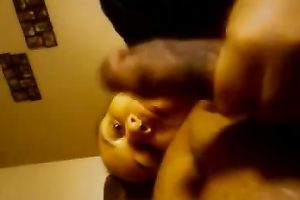 Cute Latina fattie jacks off and sucks my giant dark jock