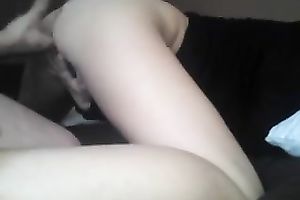 Girlfriend of mate receives her twat finger drilled by him on bedroom