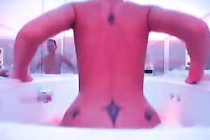 Stretching my butt cheek and fur pie lips masturbating in the washroom