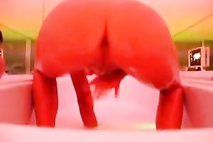 Stretching my butt cheek and fur pie lips masturbating in the washroom