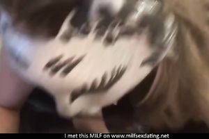 This mother I'd like to fuck is here to show me how much this babe likes giving head