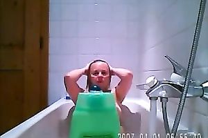 Simply hot milf blond horny white wife in the bathtub on homemade clip